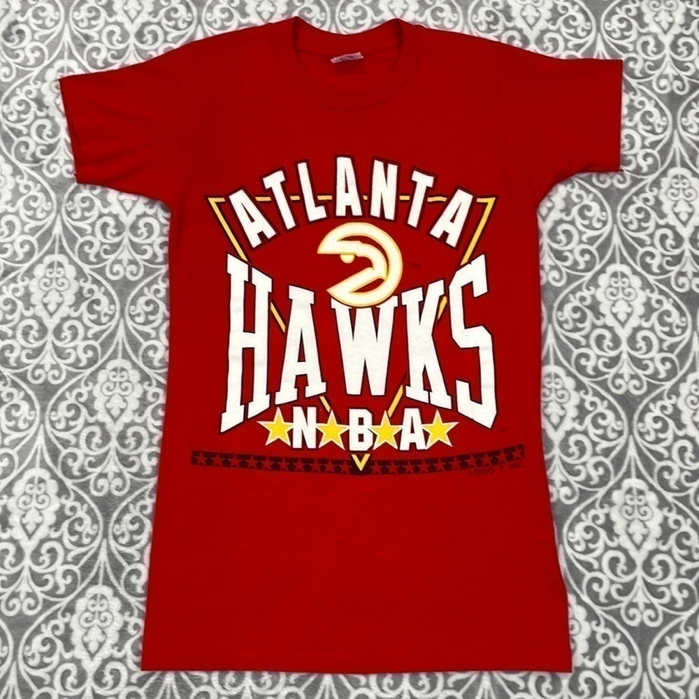 vintage nba atlanta hawks shirt single stitch made in usa red men's small